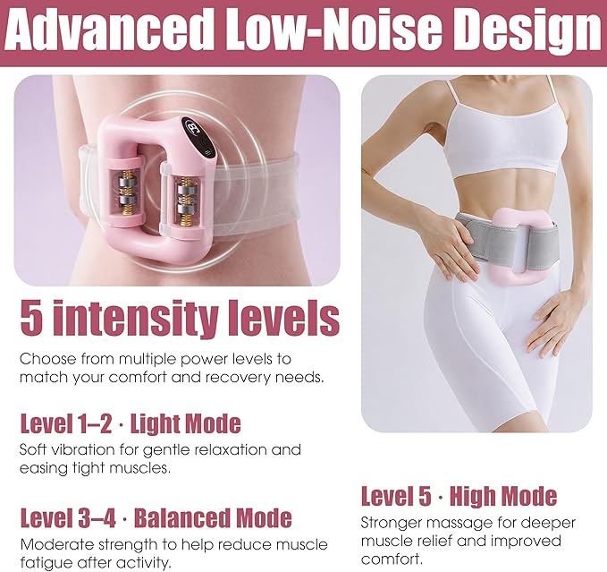 Fascia Ring Massager, Multifunctional Full Body & Fast Fat Burning Yoga Massager, Ergonomic Electric Belly Shaping, 5 Intensity Massage Levels, Adjustable 3 Modes, for Muscle Knot Relaxation& Recovery