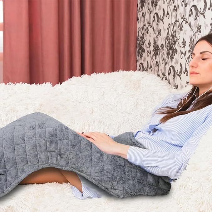 Full Weighted Heating Pad for Neck,Shoulder, Back Large 24"x38" Electric Heat Pads for Back Pain Relief with 12 Heat Setting and 8 Auto Shut Off, Stay on Function Hot Heated Pad