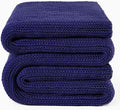 Guohaoi Knitted Weighted Blanket for Adults (Blue 50"x75" 20lbs) No Beads Cooling Throw Blanket for Hot Sleepers, Home Decor Breathable Chunky Knit Heavy Blanket Use on Full Size Bed