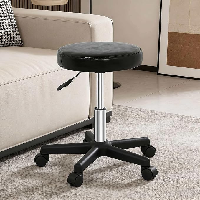 ZENY Adjustable Swivel Stool Chair Hydraulic Rolling Stool for Beauty Salon Massage Spa Medical Tattoo Drafting with PU Leather Cushion(Black - 2 Pack)