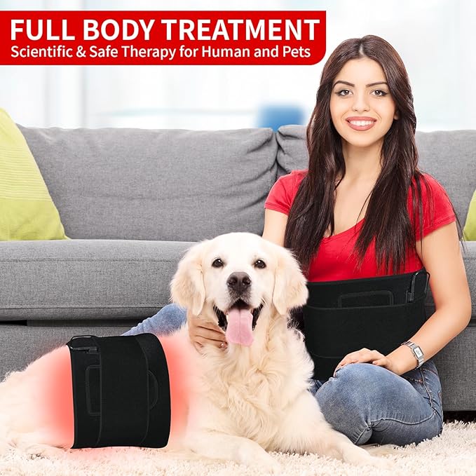 Red Light Therapy for Body, Infrared Red Light Therapy Waist Weight Loss Belt with Timer, 660nm/850nm LED Bead Wearable Wrap for Back Knee Hip Shoulder Muscle Relaxation 17.8"x 8.3"