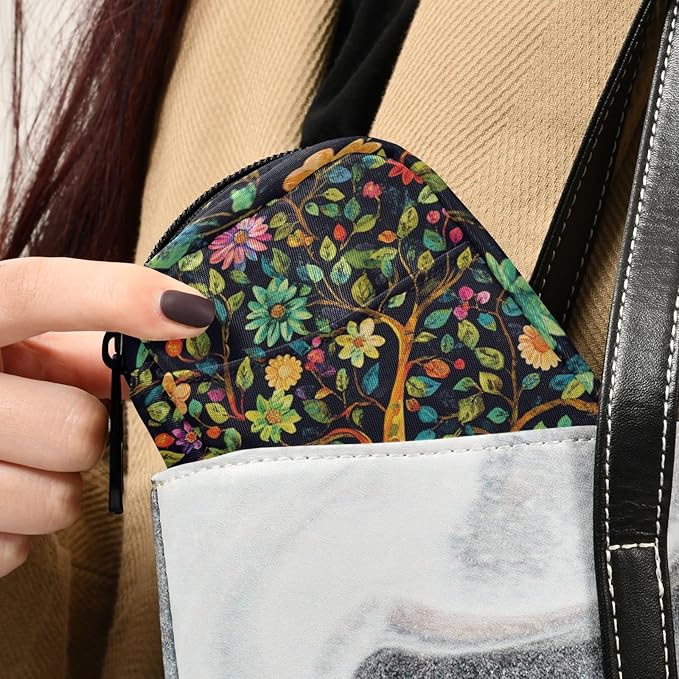 Tree of Life Flower Cute Pill Organizer Weekly Travel Pill Box 7 Day Large Capacity Pill Dispenser Case with 8 Pill Container Daily Pill Box Organizer Vitamin Holder Pill Bottle Organi