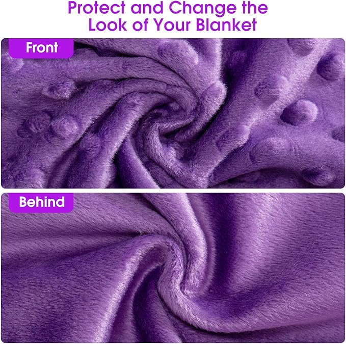 Acdyion Weighted Blankets Removable Duvet Cover for Adults Twin Size (48"x72"),Heavy Blanket Duvet Cover with Soft and Comfort Minky with 12 Ties,Machine Washable Soft Weighted Blanket Cover (Purple)