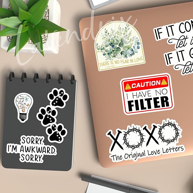 (3pcs) She is Brave Confident Powerful Smart Flower Sticker Inspirational Quotes Christian Jesus Bible Verse Vinyl Decal Gift Stickers for Tumbler Laptop Kindle Water Bottles Book Phone - Size 3x3