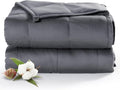 Sivio Weighted Blanket for Adults 100% Cotton, 12 lbs 48 x 72 inches, Cooling Summer Heavy Blanket for Sleeping, Breathable Soft Blankets with Premium Glass Beads, Machine Washable, Dark Grey