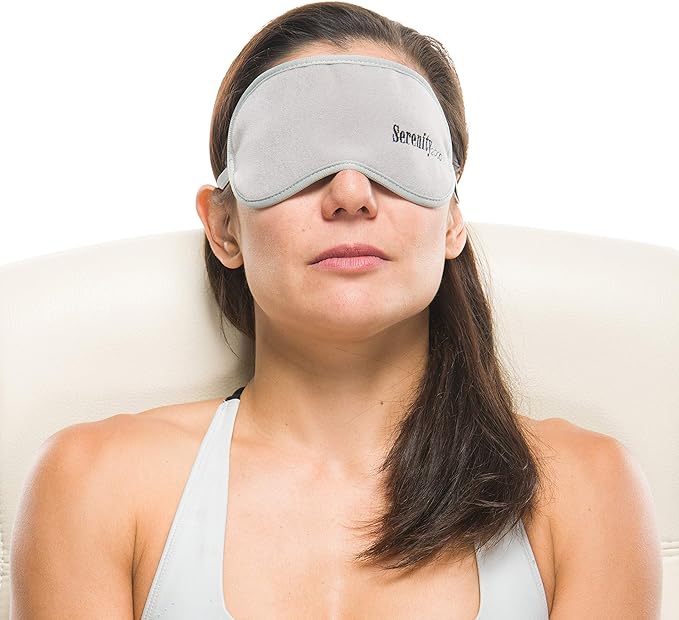 Serenity 2000 | Magnetic Therapy Eye Mask for Improved Sleep, Pain Relief and Wellness - Contains 12 Magnets, Gray