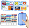 Pill Organizer Medicine Organizer Travel Essentials - Travel Pill Case with Labels, Large Daily Medicine Dispenser