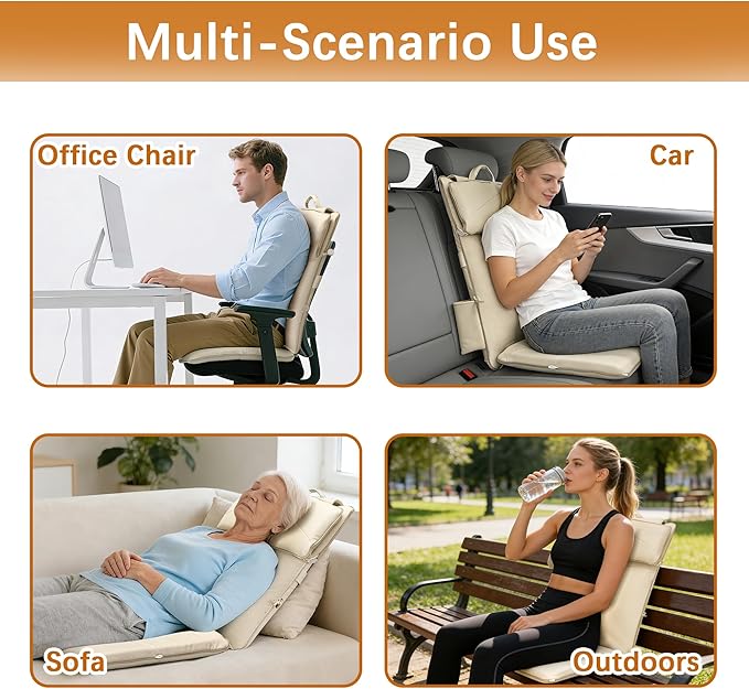 Joyset Shiatsu Neck and Back Massager for Chair,Rolling Up and Down Back Massager with Heat,4D Kneading for Pain Relief Deep Tissue,Portable Spot Massage Chair Pad Gifts for Dad,Mom,Friend