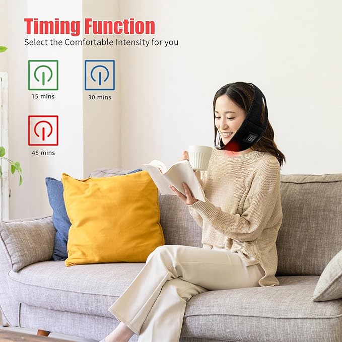 Red Light Therapy Belt,Infrared Red Light Therapy to Relieve Shoulder,Chin,Neck and Hand Wrist Muscle Pain,Red Light Therapy Has a Timed Remote Control,660nm Red Light and 850nm Near-Infrared Light