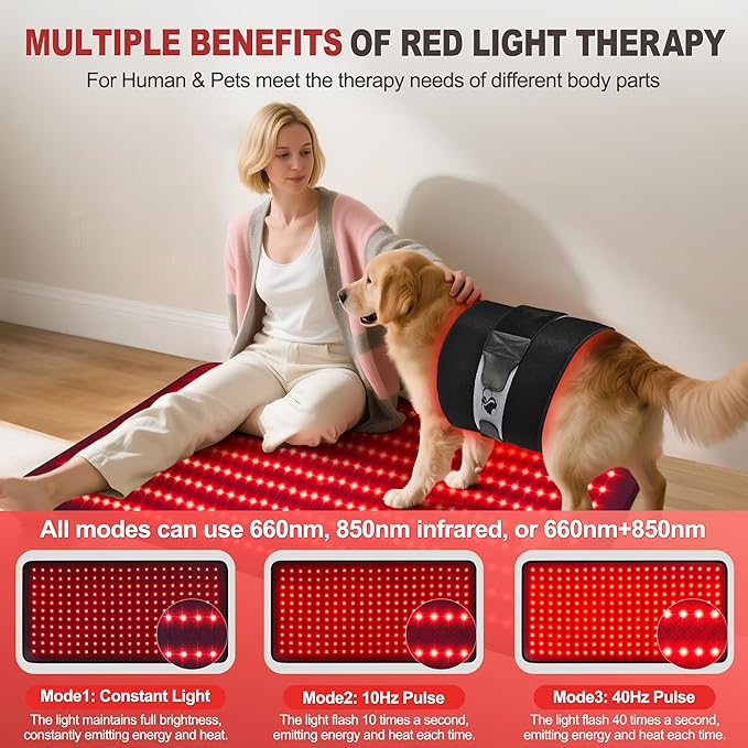 Red Light Therapy for Body, Holiday Birthday Gifts for Women Men, 39’’ x 24’’Large Infrared Light Therapy with Timer, Red Light Panel for Back Belly Shoulder Joint (with Storage Bag)