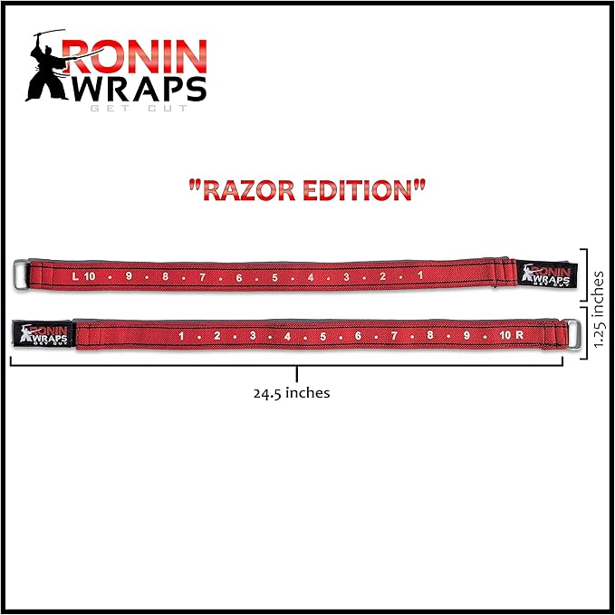 Ronin Wraps Razor Edition | Rigid BFR Occlusion Bands for Upper Body Training | Blood Flow Restriction Workouts
