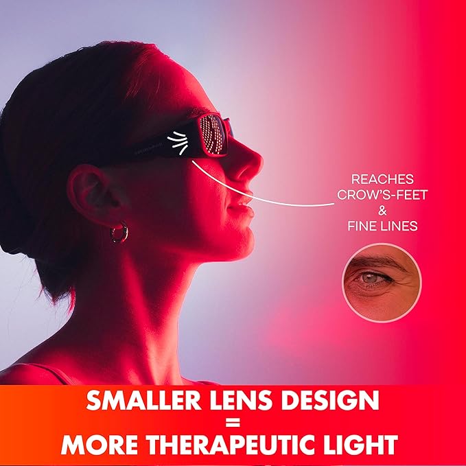 Mito Red PRO Red Light Therapy Glasses with Dark & Extra Dark Lenses, Eye Protection for Red Light (600nm-900nm) Goggles