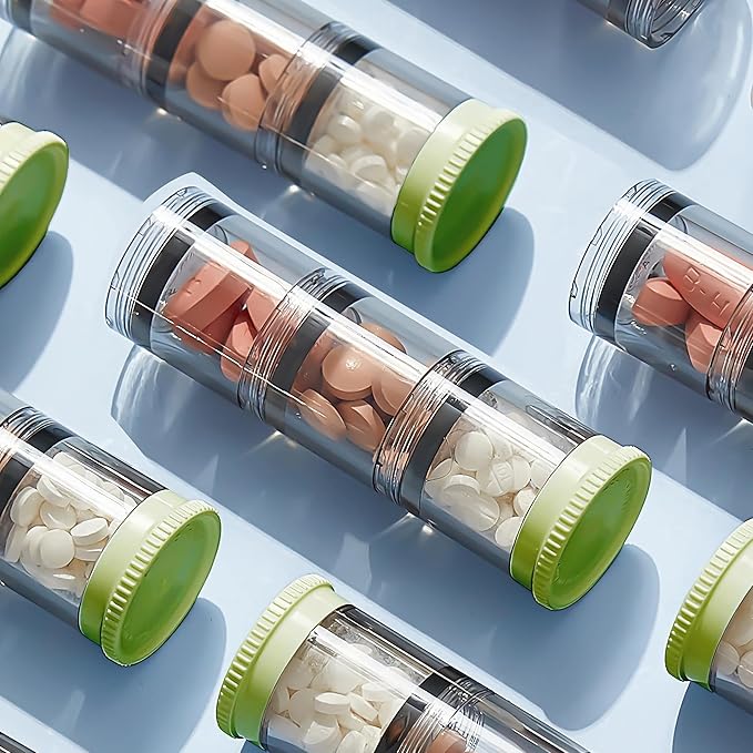 MURRI&MURRDI Large Weekly Pill Organizer with 21 Compartments, Travel 7 Day 3 Times a Day Medicine Case Daily Pill Dispenser Box Container for Vitamins, Fish Oils Green