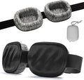 Eye Mask for Sleeping - 100% Blacking Sleep Mask for Men Women, Sleeping Mask with Adjustable Night Blindfold Flight, Travel, Nap, Black