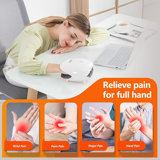COMFIER Wireless Hand Massager with Heat & Compression,Hand Massager for Arthritis and Carpal Tunnel,3 Levels Compression & Heating,Rechargeable,Christmas Gifts for Women,Men,Mom