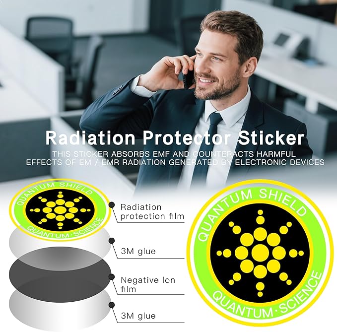 EMF Stickers Blocker Neutralize Shield Protection from Cell Phones cased and Electronic Devices WiFi 5G Tablets Laptops Computers Monitors (6Pcs Golden)