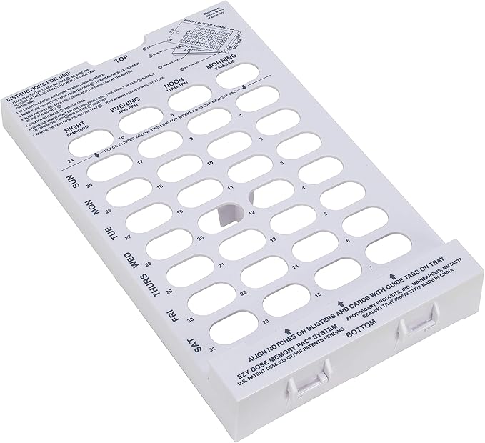 Ezy Dose Disposable (31-Day) Pill, Medicine, Vitamin Organizer Box | Monthly Planner | Kit includes Cards, Tray, Blisters, Brayer