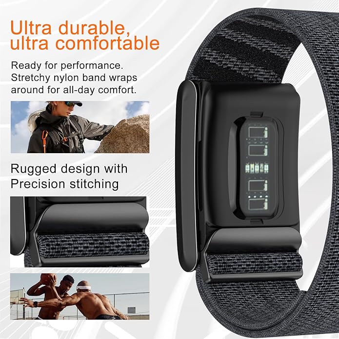 surundo Nylon Sport Band Compatible with Whoop Band 4.0 Strap Men Women with Bumper Case, Breathable Nylon Adjustable Waterproof Replacement Wristbands Straps for Whoop 4.0