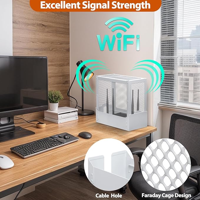 Large WiFi Router Cover Blocks Up to 90% of EMF and 5G, Shielding WiFi Router EMF Faraday Cage, Offers WiFi Router Cover EMF Protection, While Maintaining Uninterrupted Usage