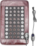 Far Infrared Heating Pad for Back and Shoulder, Jade & Tourmaline Stones, EMF-Reducing, Deep Warming Heat Mat with Adjustable Temperature & Timer for Home Relaxation(2025 Upgraded)
