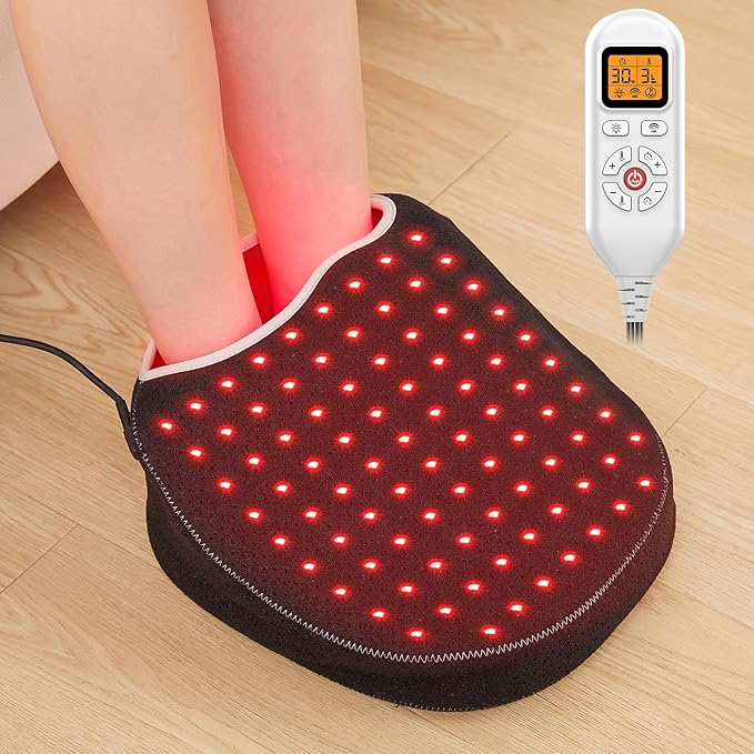 JOBYNA I.nfrared L.Ight and Red L.Ight for Feet & Ankle, Big Size 850nm in.frared L.Ight & 660nm Red L.Ight Device for Home Use, 3 Level Temperature & 5-30min Timer & Pulse Mode