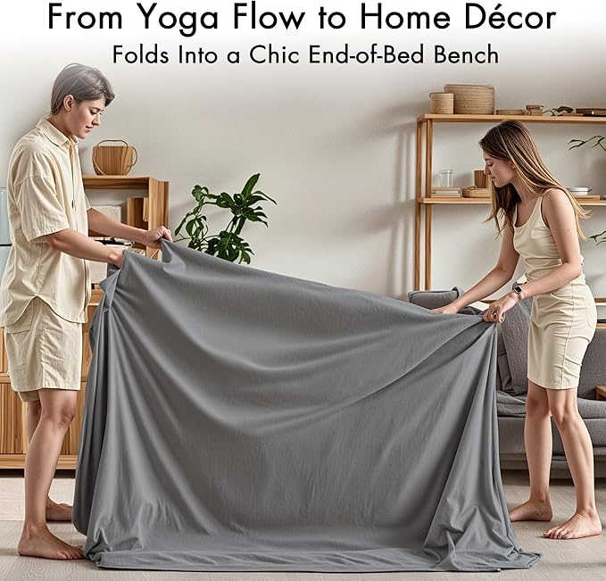 Convertible Yoga Chair for Adults, Ergonomic Foam Lounge with Lumbar Pillow, Washable Cover, Side Pocket, No Assembly Needed – Great for Exercise, Stretching & Relaxation Gray