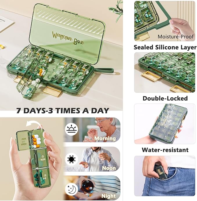 BAGSFY Travel Medicine Bag Organizer with 7-Day Pill Organizer, AM & PM Pill Box, Medication Storage, First Aid Kit Case
