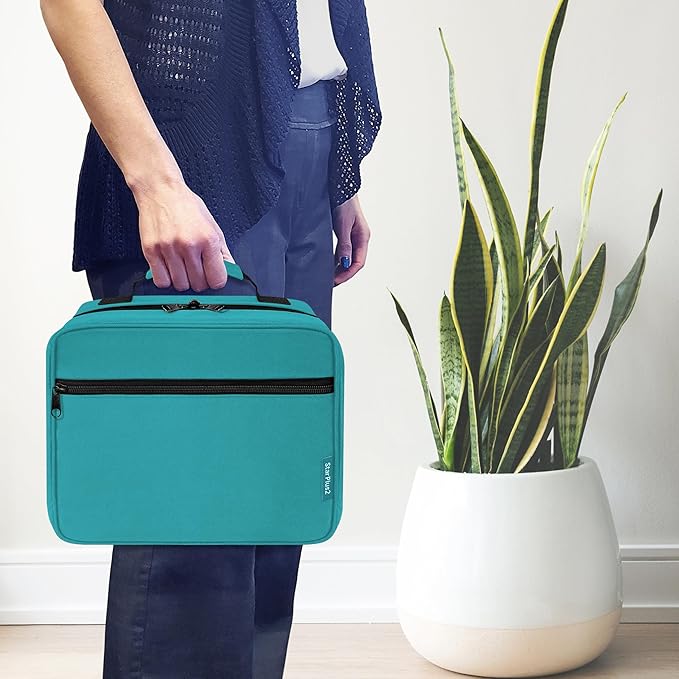 Large Pill Bottle Organizer - 10 Pockets Medicine Bag for Travel & Home Storage - Turquoise