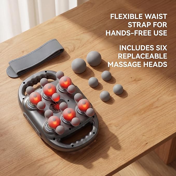Goemeri 18-Head Massage Gun Set – Deep Tissue Percussion Massager with 9 Smart Modes & 30 Speed Levels, Quiet Handheld Muscle Massager for Back, Shoulder, Waist & Leg Relief, Ideal Gift