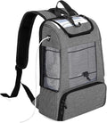 CURMIO Portable Oxygen Concentrators Backpack, POC Travel Carrying Bag with Mesh Panels for Breathability, Compatible for Inogen, Oxygo, Caire Units, Gray, BAG ONLY