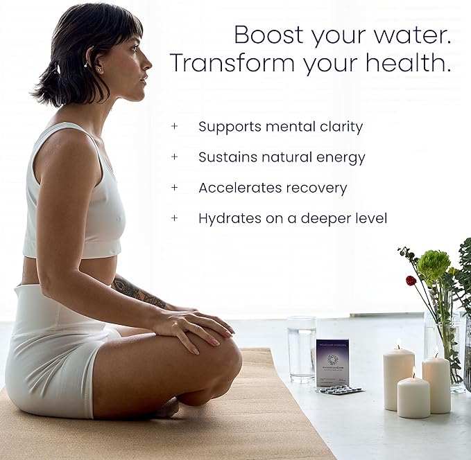 Hydrogen Water Tablets - Molecular H2 Magnesium 12 PPM Supplement Tabs for Drinking Water - Supports Energy, Recovery & Cognitive Function for Antioxidant Cellular Health (30 Count, Unflavored)