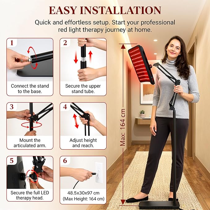 Red Light Therapy for Face | Red Light Therapy for Body | RedLight Therapy Lamp with Stand | Infrared Wearable Belt | 2 in1 Red Light Therapy Device