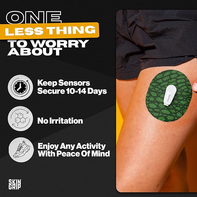 Skin Grip CGM Patches for Dexcom G6 (10-Pack), Waterproof & Sweatproof for 10-14 Days, Pre-Cut Adhesive Tape, Continuous Glucose Monitor Protection (Animal Prints)