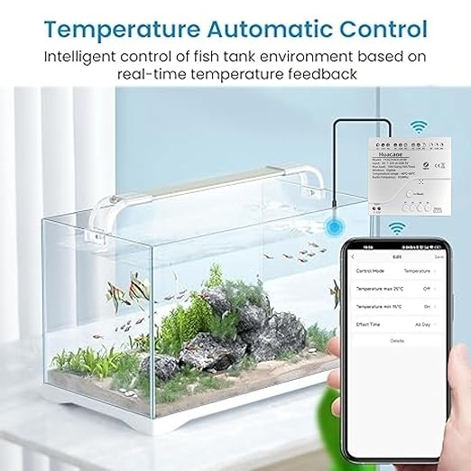 Zigbee 4CH Temperature Monitoring Switch,12V Dry Contact Smart Relay Module,Tuya App Remote Control,with Waterproof Sensor Probe(Tuya Zigbee hub needed)
