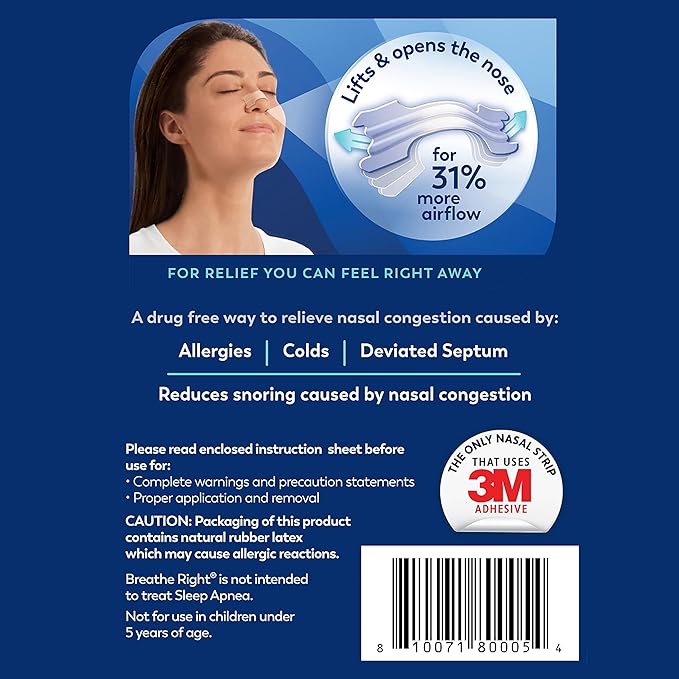 Breathe Right Nasal Strips Clear Large 30ct (Packaging May Vary)
