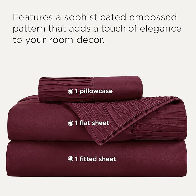 Bedsure Twin XL Sheet Sets Dorm Bedding - 3 Pieces Soft Extra Long Twin Sheets, Hotel Luxury, Easy Care Microfiber for Women, Men, Red