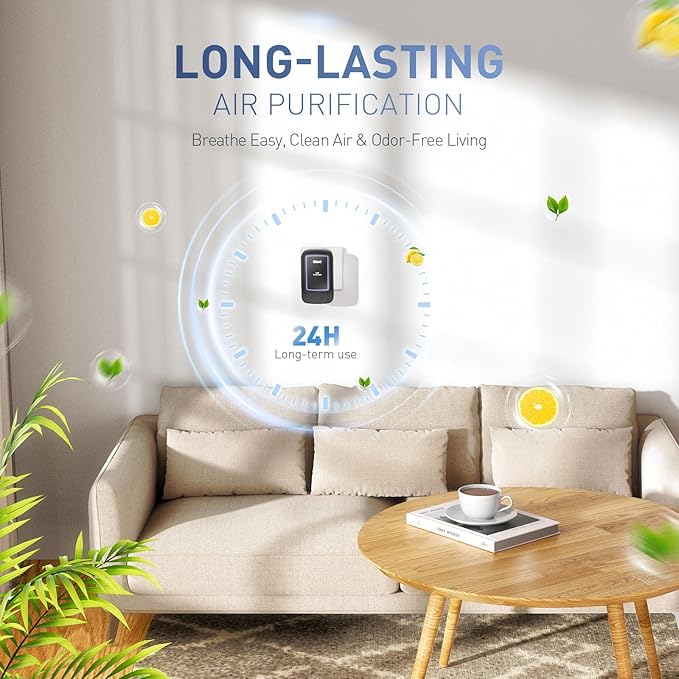 Air Ionizers for Home – Plug in Air Purifier for Home & Cat Litter Deodorizer, Filterless Ion Generator Removes Pet, Smoke, Bathroom & Kitchen Odors, Compact Deodorizer for Bedroom