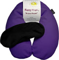 Microwavable Unscented Flax Seed Neck Wrap & Free Sleep Eye Mask - Hot Cold Heating Pad for Shoulder & Neck Pain Relief Pillow - Stress & Migraine Relief - Heat or Freeze - Purple