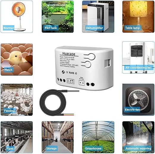 Zigbee 1CH Intelligent Temperature Sensor,High Precision Waterproof Probe Sensor,Wireless Intelligent Monitoring,Tuya app Remote Smart Switch(tuya zigbee hub needed)