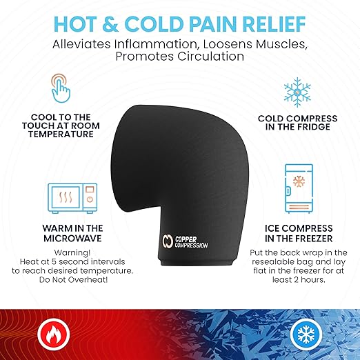 Copper Compression CopperFreeze™ Knee Sleeve Hot & Cold Therapy Support for Pain, Swelling, and Injury Recovery – 360° Copper Infused Relief for Knees and Joints
