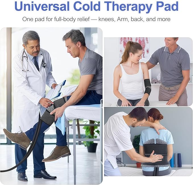 2026 Upgraded Ice Machine for Knee After Surgery, Portable Cold Therapy Machine with Timer, Silent Pump, Pain Relief System, Comfort Pad for Knees Waist Elbows Hip and Ankle, Dad Gifts & Mom Gifts