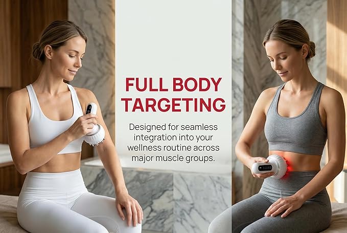 Lymphatic Drainage Massager & Anti Cellulite Massage Tool, Body Sculpting Machine with Microcurrent, Light, Heat & Vibration, Reduce Stretch Marks & Cellulite for Legs, Arms, Belly, Thighs, Back