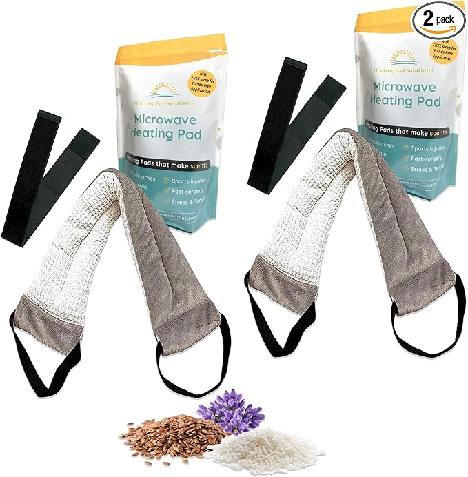 Versatile Microwavable Heating Pads For Neck Pain Relief, Back Pain, And Shoulder Pain Relief - Microwave Heating Pad For Cramps And Muscle Relief, Hot and Cold Reusable Pad - 2 Packs - Lavender Scent