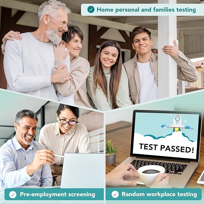 Easy@Home 5 Panel Drug Test Kit - 3 Pack Urine Drug Tests, Testing Marijuana (THC), AMP, BZO, COC, OPI 2000, at Home All Drugs Screening Test Kit, #EDOAP-754