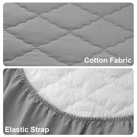 2 Pack Hospital Bed Sheets Set,Hospital Fitted Bed Sheets for Home Use & Hospital Care Beds,Waterproof Fitted Sheets with Elastic All Around,Reusable and Machine Washable,36" x 84" x 14" (Grey)