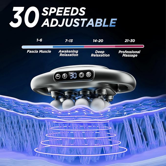 16-Head Massage Gun Kit, With 3 Modes And 30 Levels Of Adjustable Strength, Electric Deep Tissue Massager For Neck, Shoulder, Back, Leg Muscle Pain Relief, Ideal Gift For Women, Men, Moms And Dads
