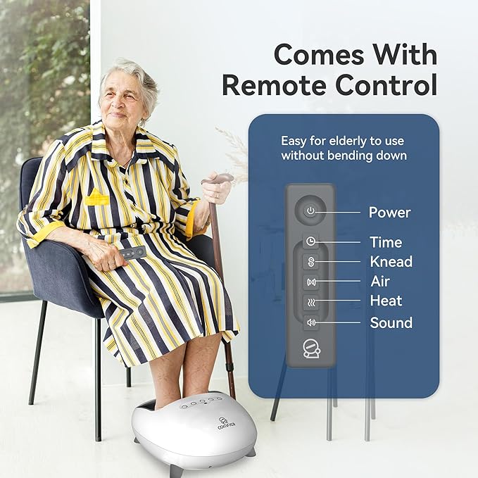 COMFIER Shiatsu Foot Massager with Heat, Kneading and Vibration Heated Foot Feet Massager for Neuropathy Plantar Fasciitis