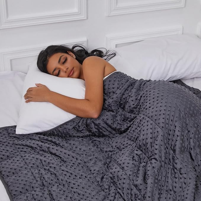 Weighted Blanket for Adults, Comfortable and Soft Throw Weighted Blanket with Premium Glass Beads for All Season 20 lbs 60"x80", Dark Grey