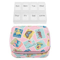 Karma, Travel Pill Case, Weekly Travel Pill Organizer, Removable 8-Compartment Pill Box, Travel Pill Medicine Organizer, Stamps
