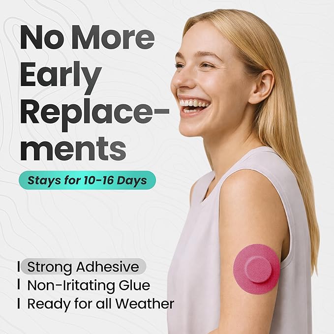 Adhesive Patches for Dexcom G7 & Stelo CGM that Stay for 10-15 Days - Sweatproof & Waterproof Over Patches - Overpatches for Continuous Glucose Monitor Sensor Protection, Multicolor 40pc
